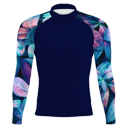 Neon Leaves - Men's Surf UPF50+ Long Sleeve Rash Guard
