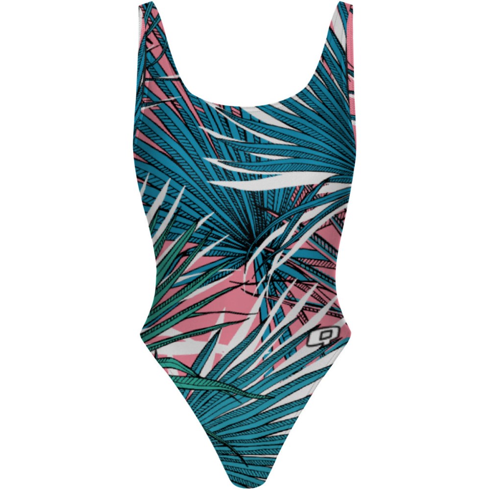 Pink Palm - High Hip One Piece