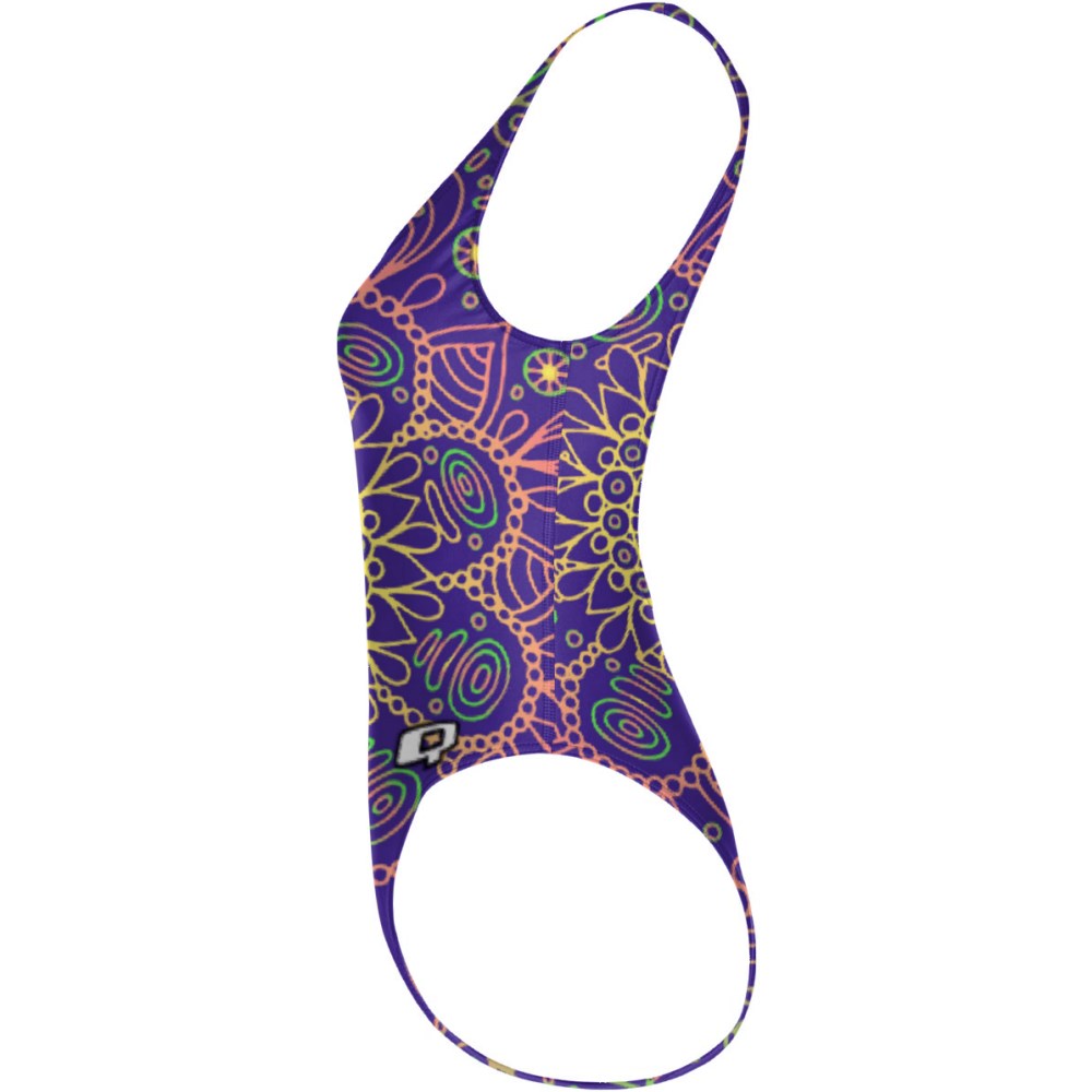 Purple Mandala - High Hip One Piece Swimsuit