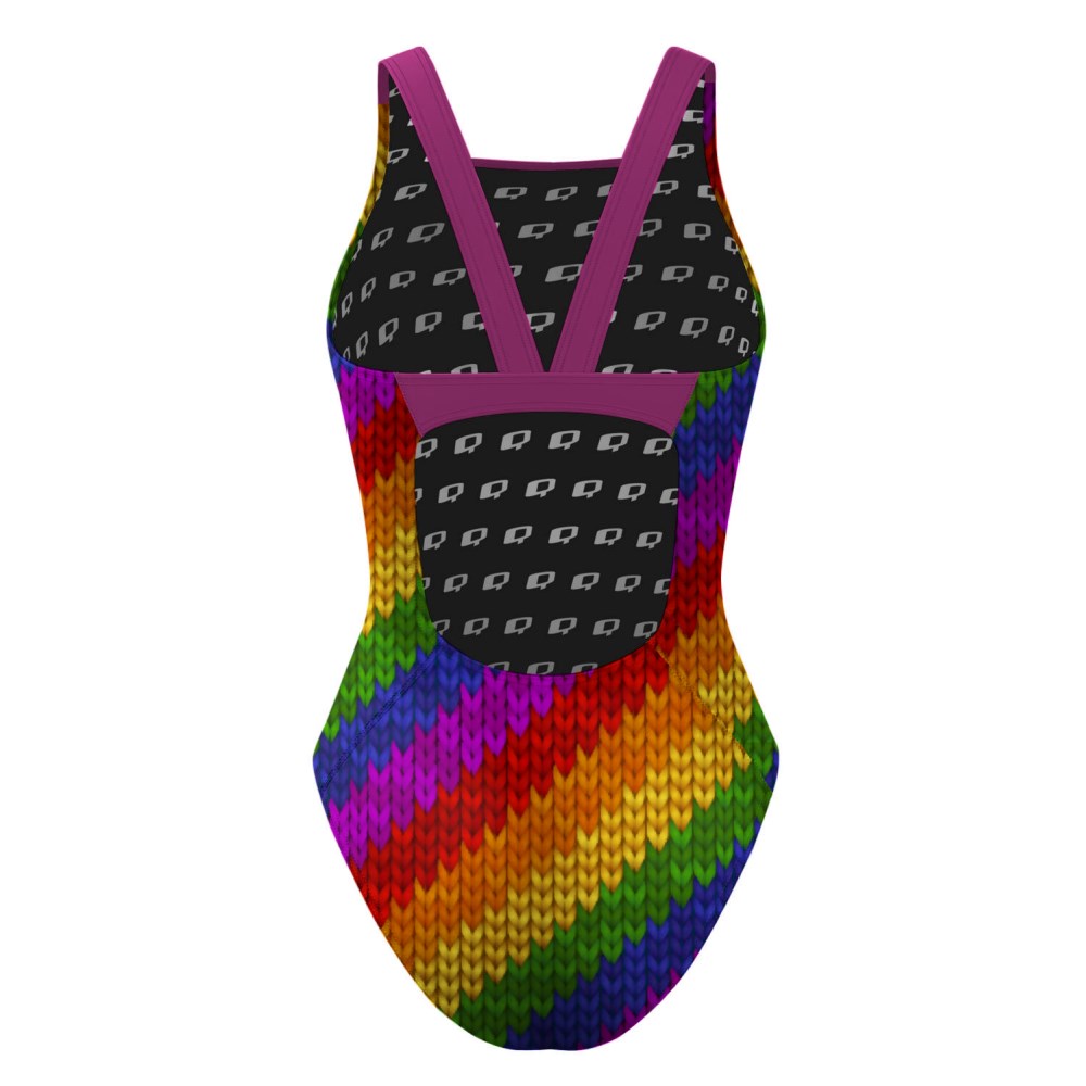 Crochet Rainbow Classic Strap Swimsuit