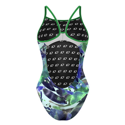 Water Abstract - Skinny Strap Swimsuit