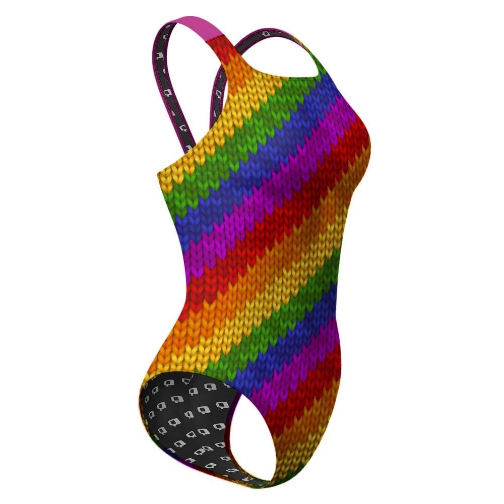 Crochet Rainbow Classic Strap Swimsuit