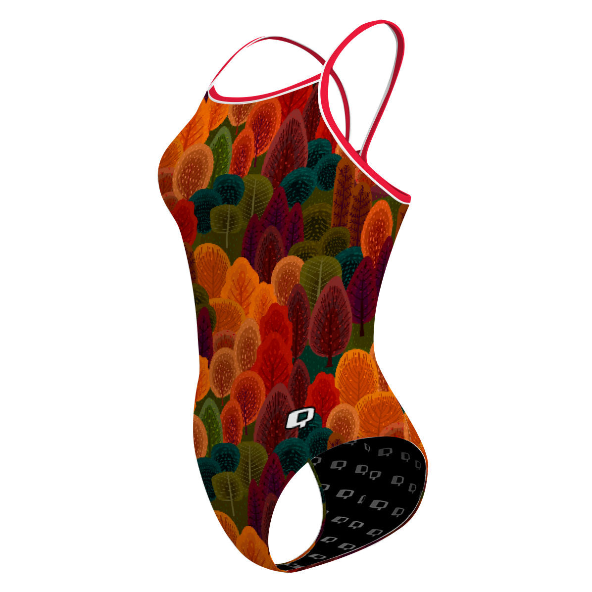 Colorful Trees Skinny Strap Swimsuit