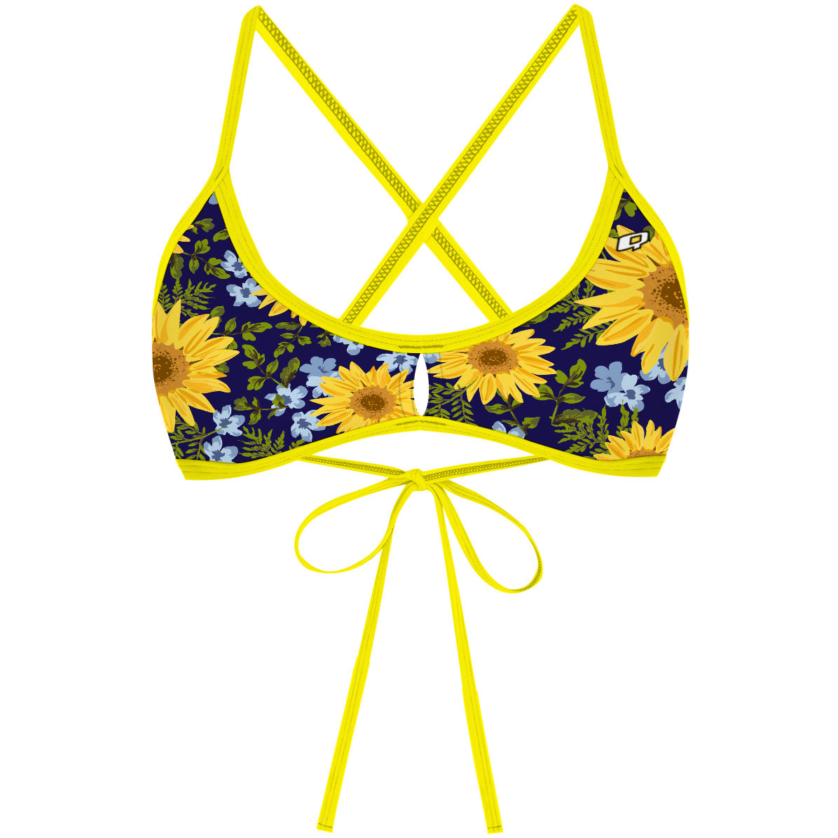 Blue Sunflower - Demi Tieback Bikini Top