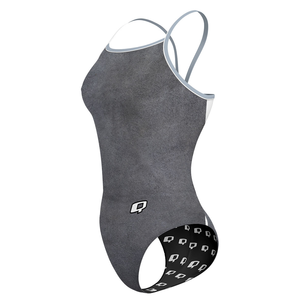 Gray Suede - Sunback Tank Swimsuit