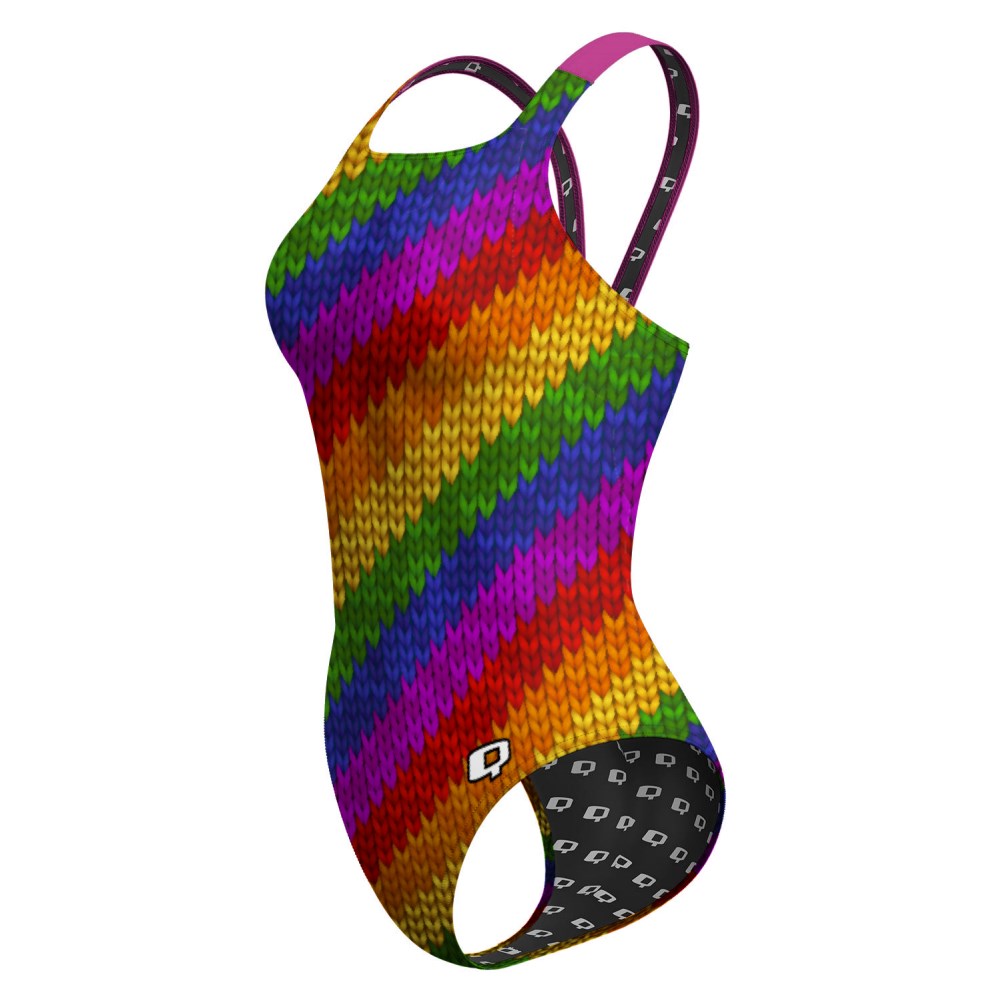 Crochet Rainbow Classic Strap Swimsuit