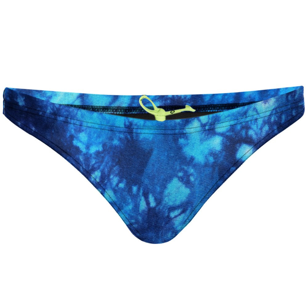 Tie Dye Blue Tieback Bikini Bottom
