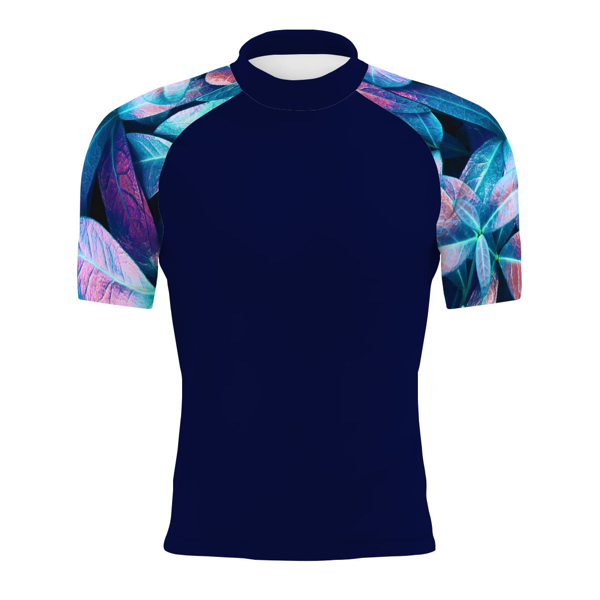 Neon Leaves - Men's Surf UPF50+ Short Sleeve Rash Guard