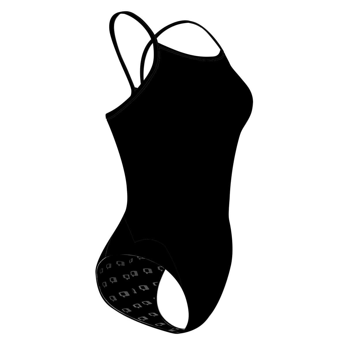 Solid Black - Skinny Strap Swimsuit