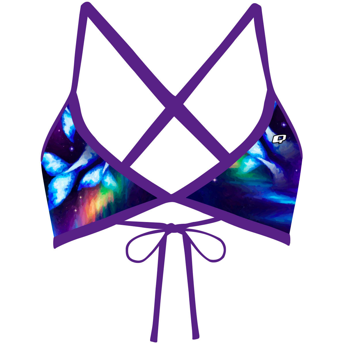 Whale Tail Borealis - Tieback Bikini Top – Q Swimwear