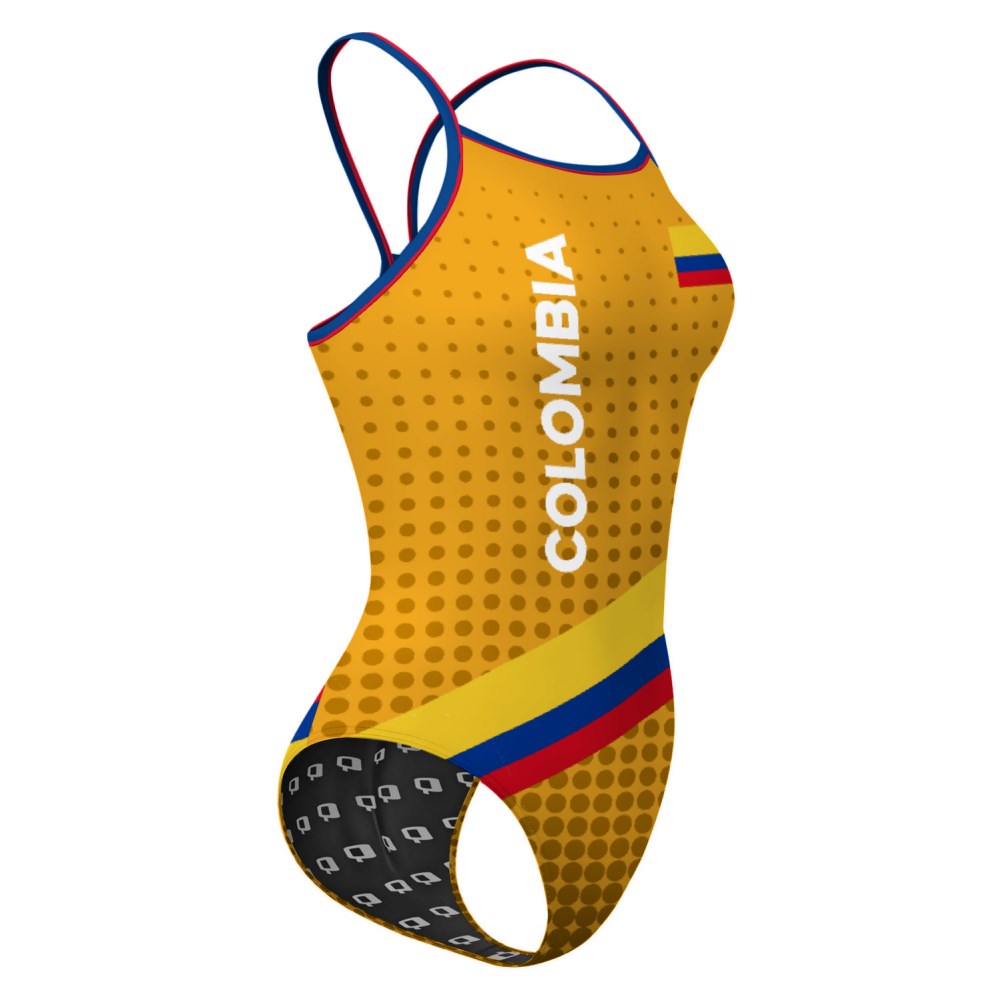 GO COLOMBIA Skinny Strap Swimsuit