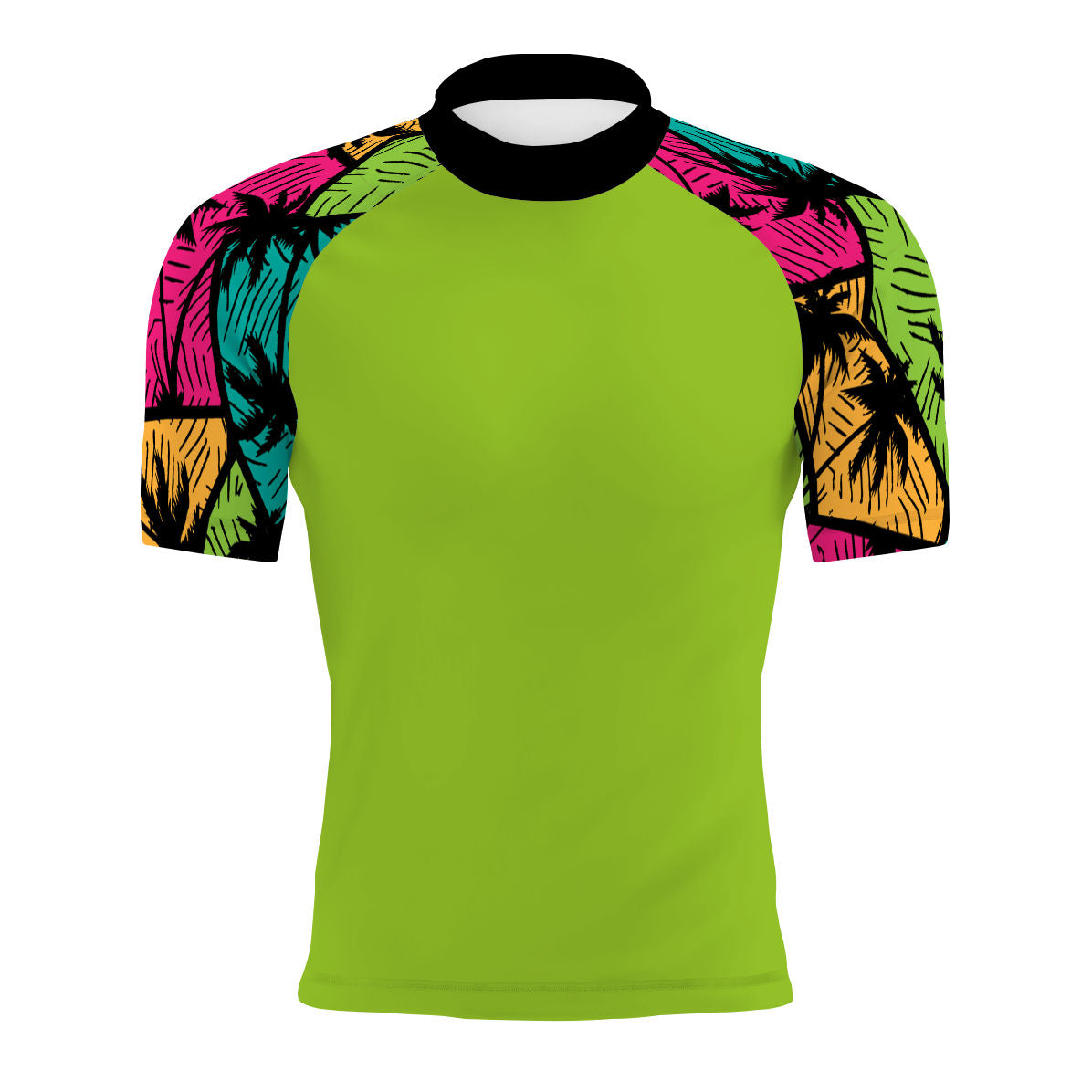 Palms Puzzle - Men's Surf UPF50+ Short Sleeve Rash Guard