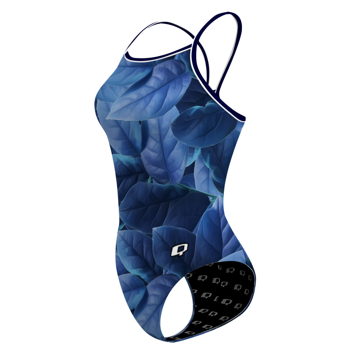 Blue Winter Leaves - Skinny Strap Swimsuit