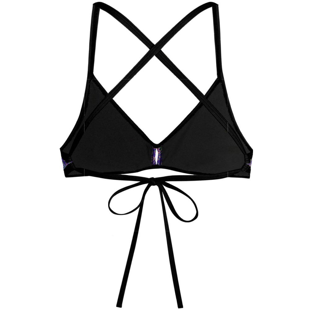 Purple Mandala Demi Tieback Bikini Top