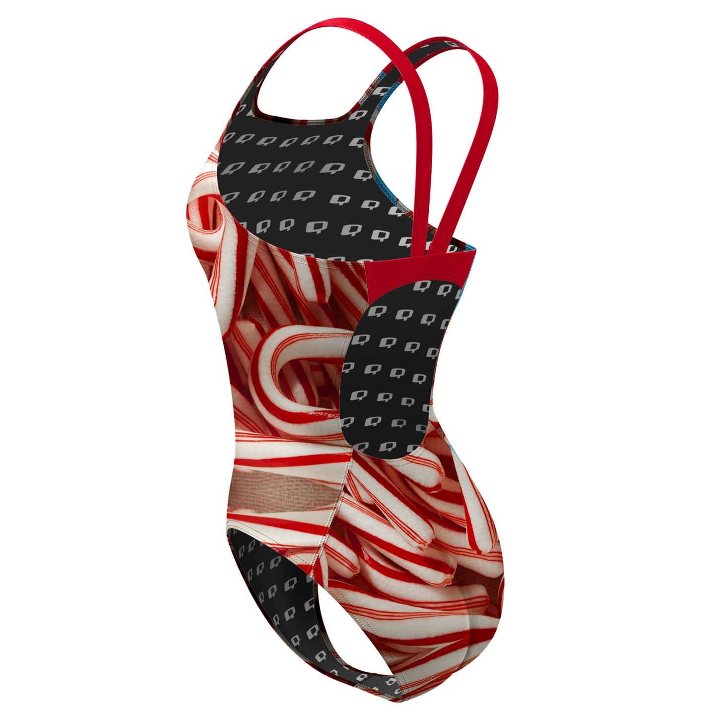 Candy Cane Classic Strap Swimsuit