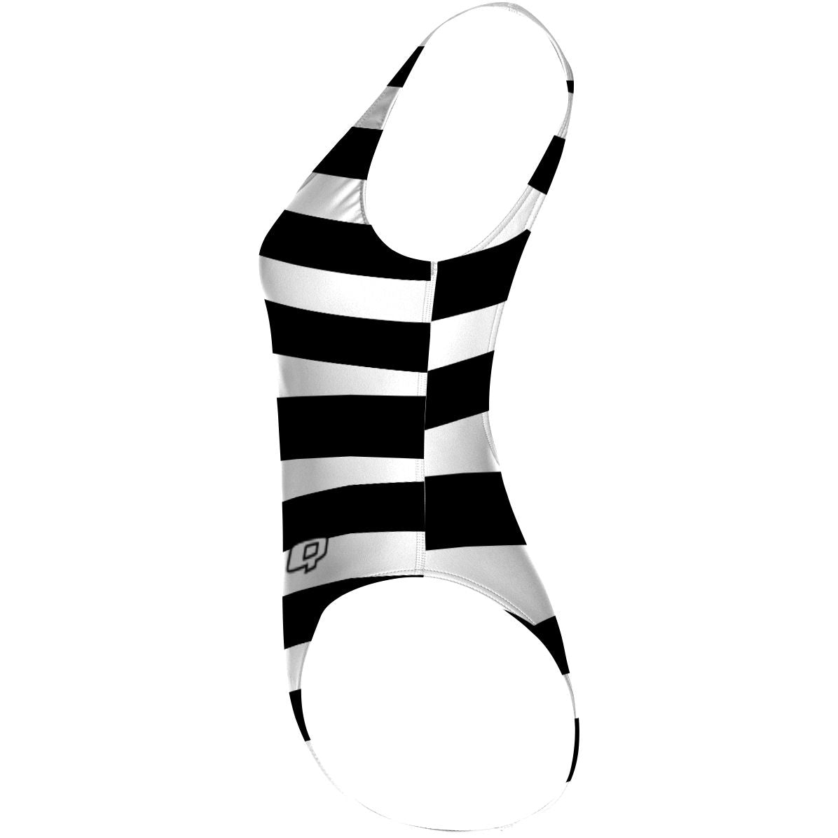 Vintage Black and White - High Hip One Piece Swimsuit