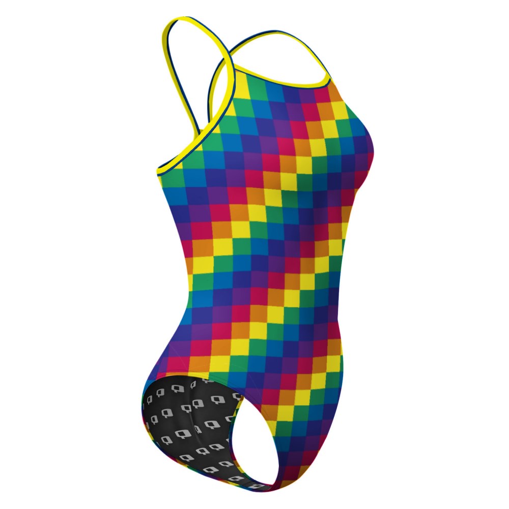 Mosaic Pride Skinny Strap Swimsuit