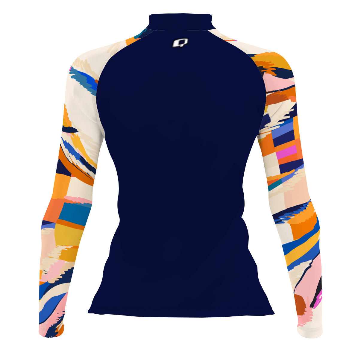 Sunset Orange Squares - Women's Surf UPF50+ Long Sleeve Rash Guard