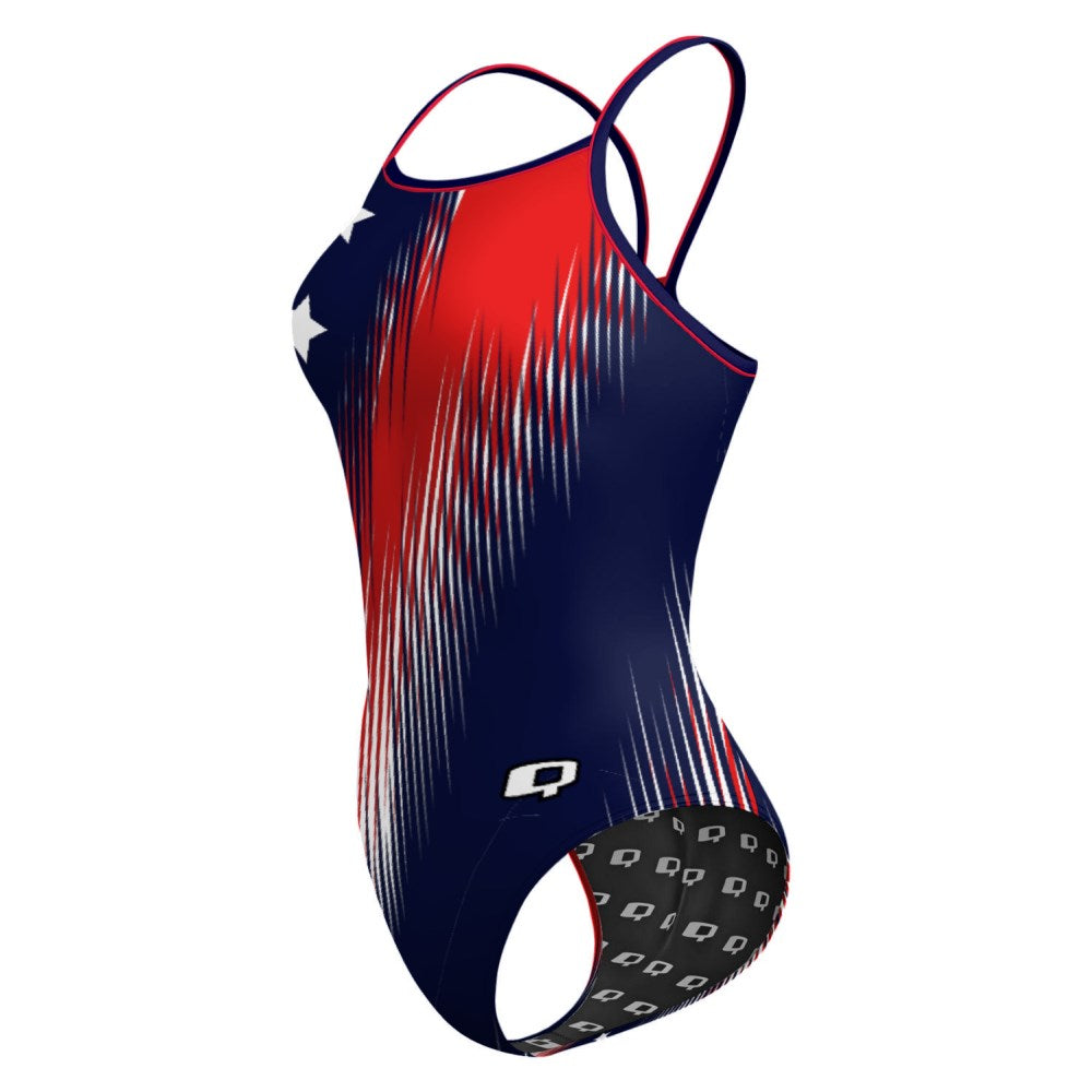 Honor Flag Skinny Strap Swimsuit