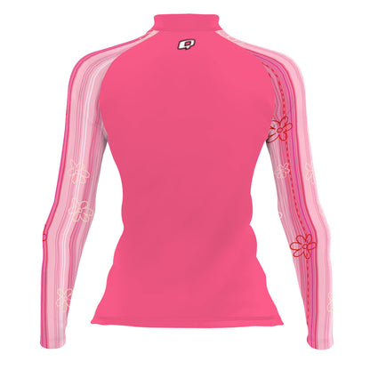 Pink Stripes - Women's Surf UPF50+ Long Sleeve Rash Guard