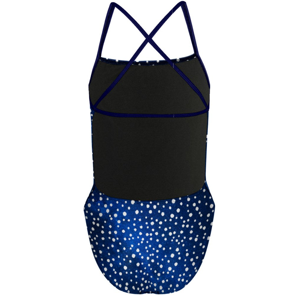 Polka blue - Q "X" Back Swimsuit