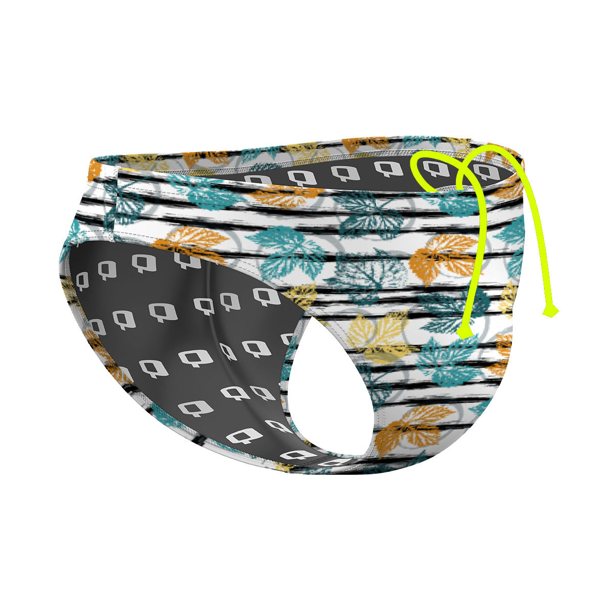 Watercolor Leaves Waterpolo Brief Swimwear