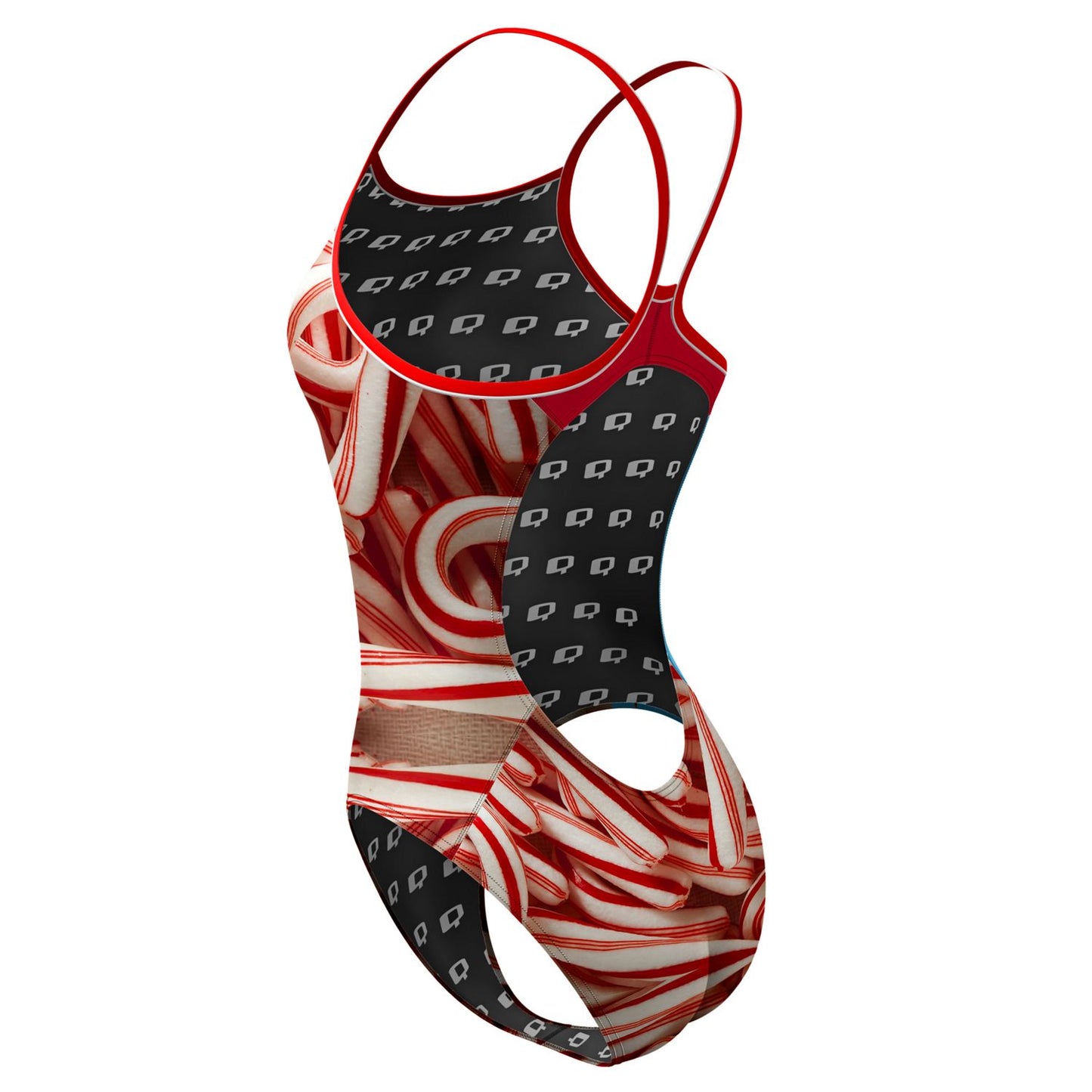 Candy Cane Skinny Strap Swimsuit