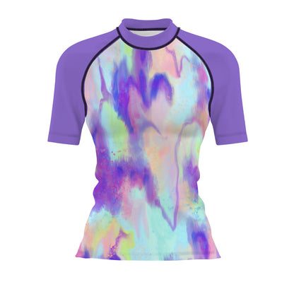Bleeding Checks - Women's Surf UPF50+ Short Sleeve Rash Guard