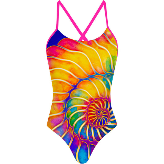 Seashell in Wonderland - Tieback One Piece Swimsuit