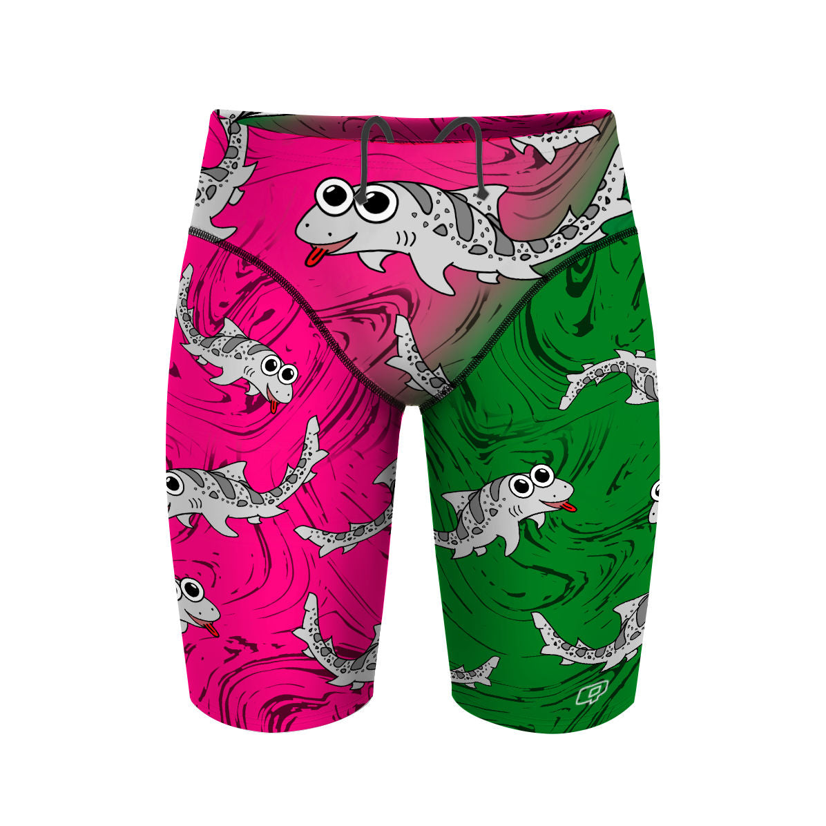 Sharkie Atlas Pink Green Dark (Jordan) - Atlas Jammer Swimsuit