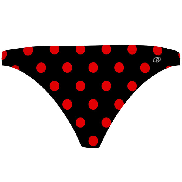 Red-Black Polka Dots - Tieback Bikini Bottom