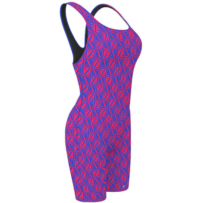Diamond Grid - Classic Strap Long Knee Women Jammer