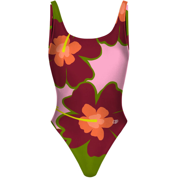 Hibiscus High Hip One Piece Swimsuit