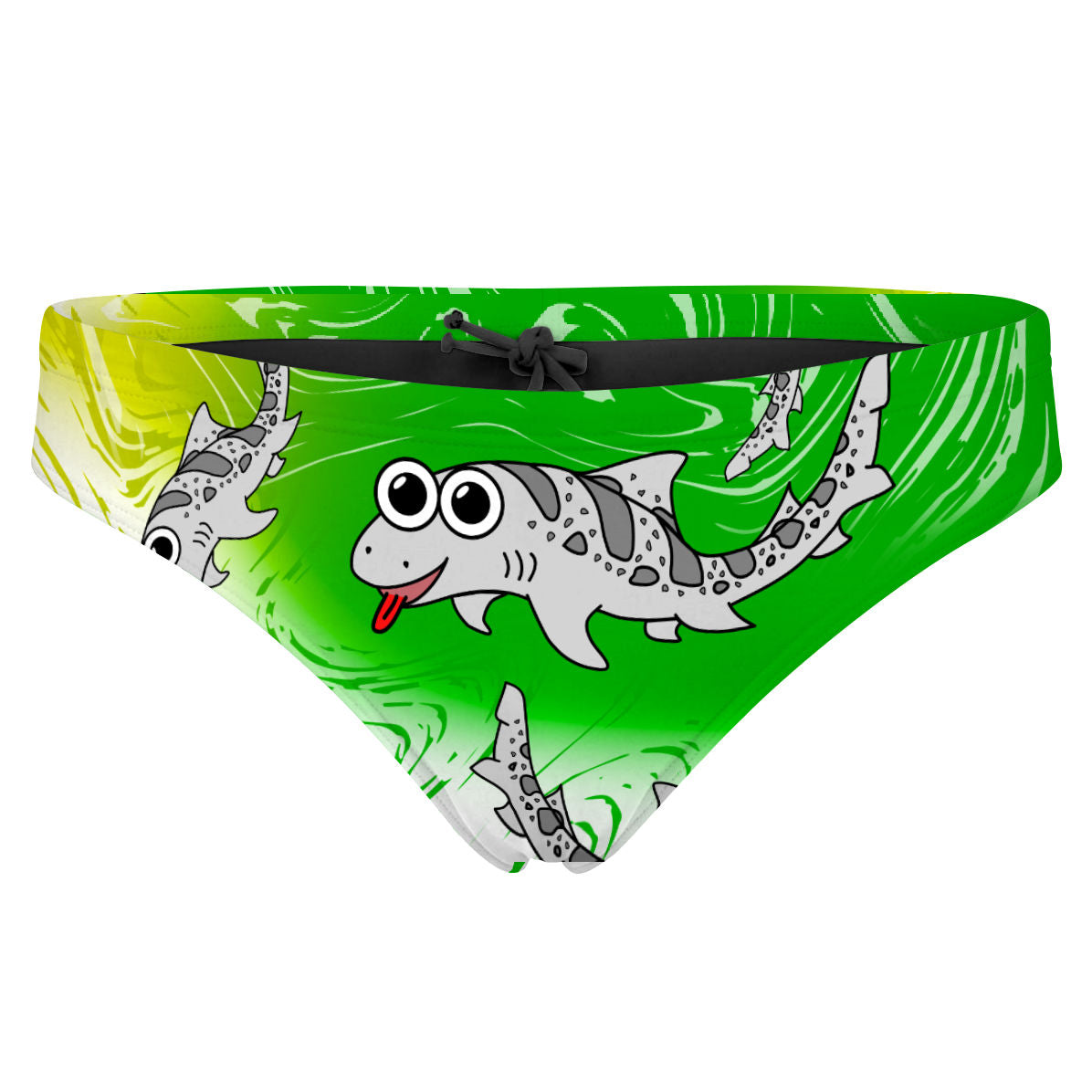 Sharkie Bandeau Bottom Green Yellow Light (Brian) - Bandeau Bikini Bottom