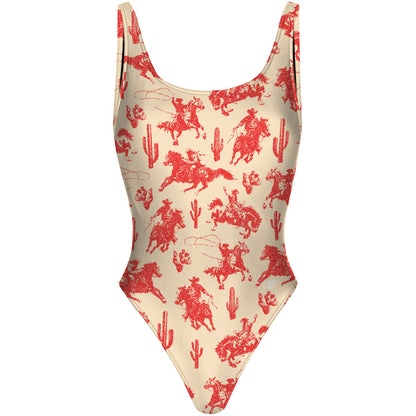 Cowboy Desert - High Hip One Piece Swimsuit