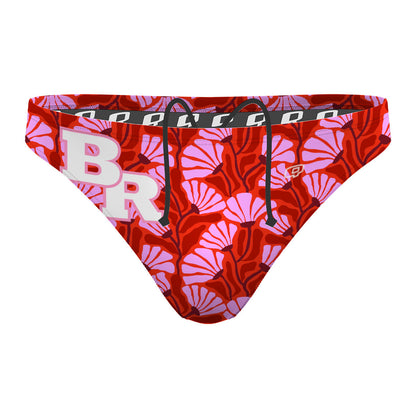Emily's Pink Poppy Floral Design - Waterpolo Brief Swimsuit