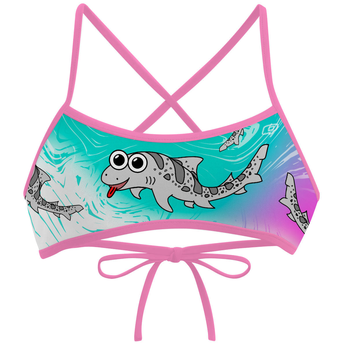 Sharkie Ciara Top Bluemint Pink Light (Ann Marie) - Ciara Tieback Bikini Top