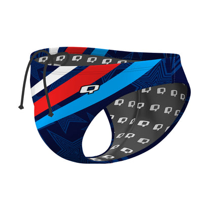 Red White Blue 1 - Waterpolo Brief Swimsuit