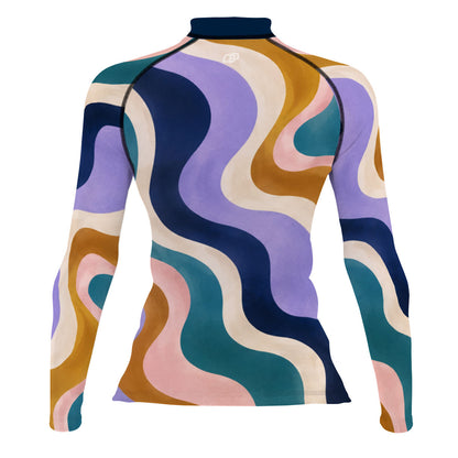 Retro Wave - Women's Surf UPF50+ Long Sleeve Rash Guard