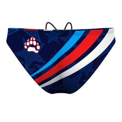 Red White Blue 1 - Waterpolo Brief Swimsuit