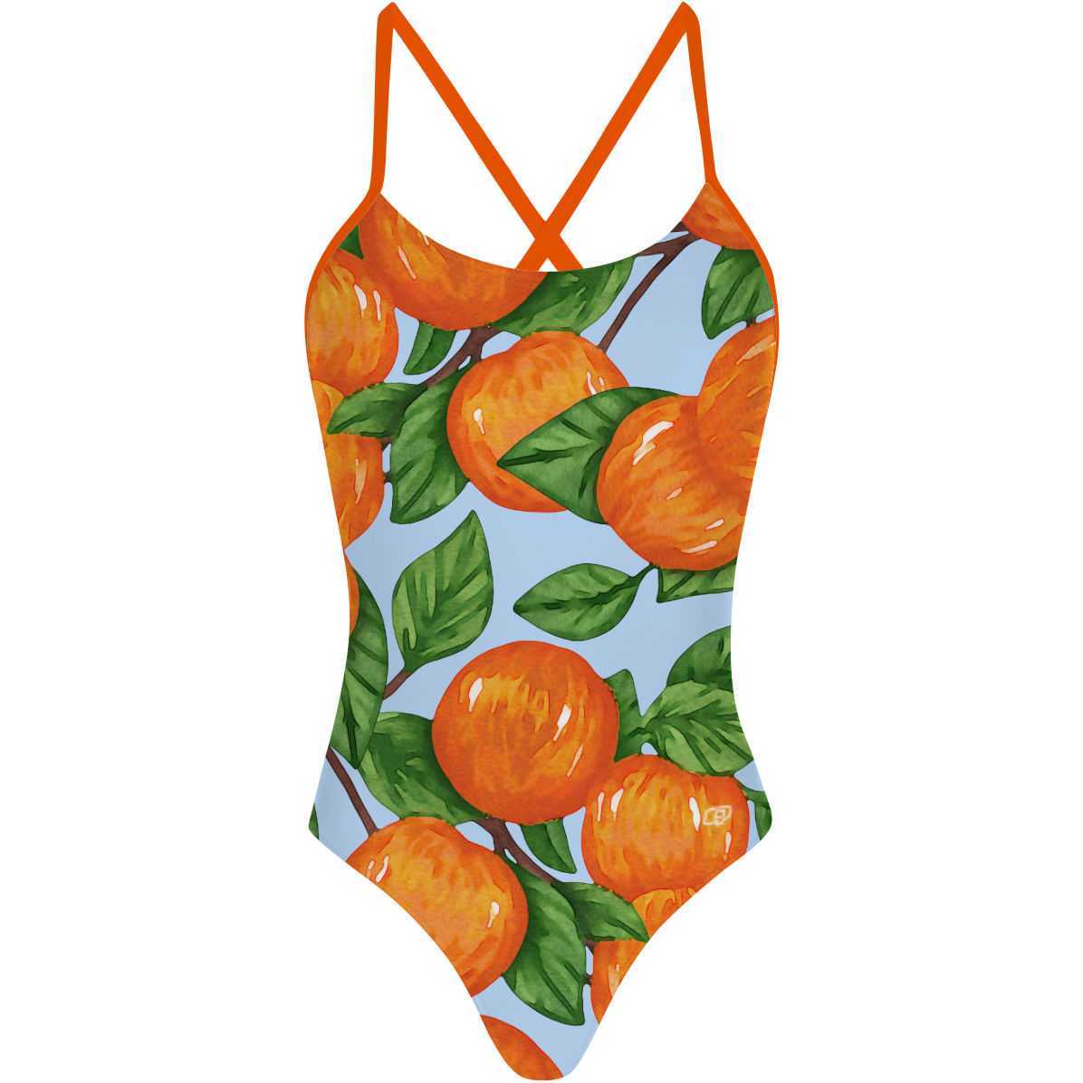 Swimming With Oranges - Tieback One Piece Swimsuit