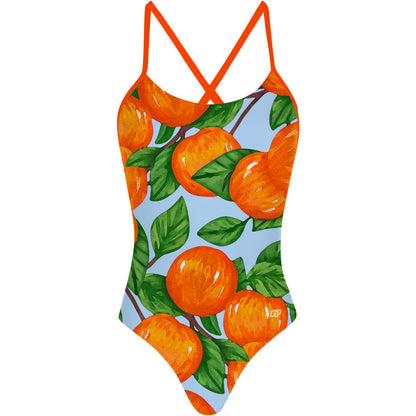 Swimming With Oranges - Tieback One Piece Swimsuit