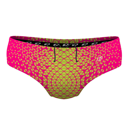 Pink/ Lime Green Geometry - Classic Brief Swimsuit