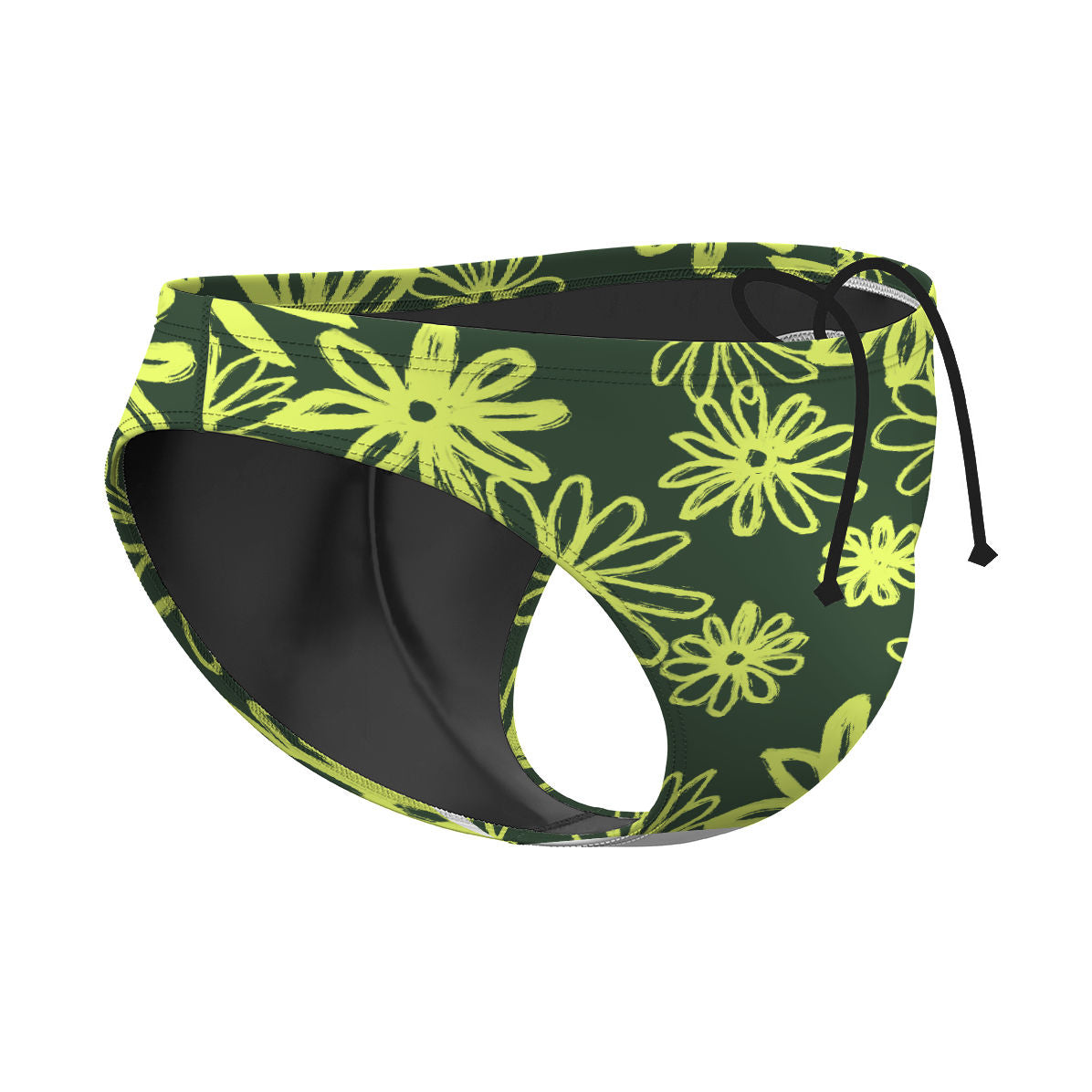 Neon Daisy Waterpolo Brief Swimsuit, view 3