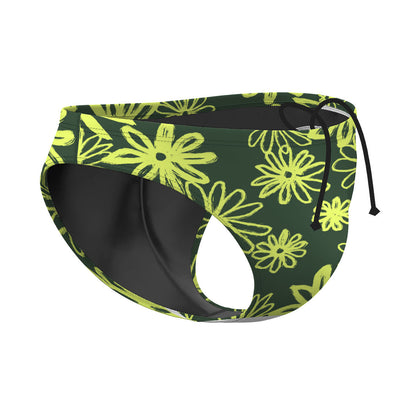 Neon Daisy Waterpolo Brief Swimsuit, view 3