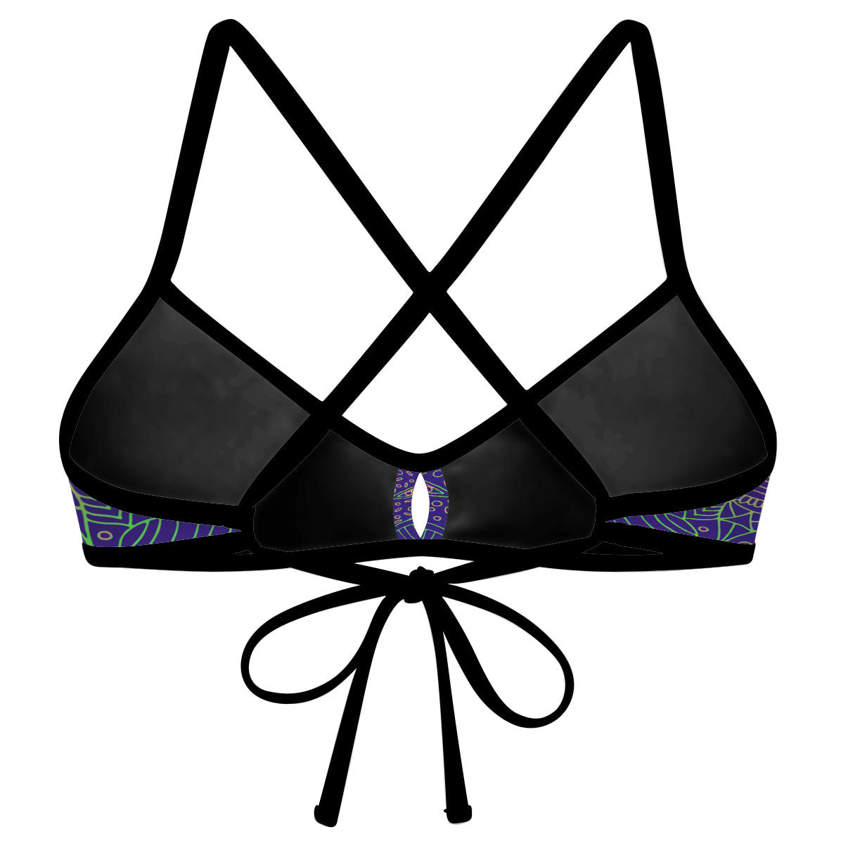 Purple Mandala Demi Tieback Bikini Top