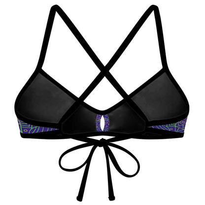 Purple Mandala Demi Tieback Bikini Top
