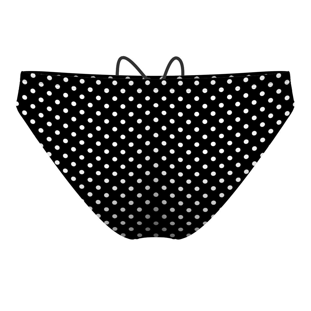 White Dots 45 Black - Waterpolo Brief Swimsuit