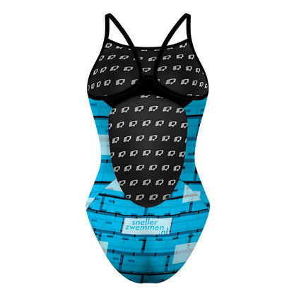 zwembadblauw skinny strap - Skinny Strap Swimsuit