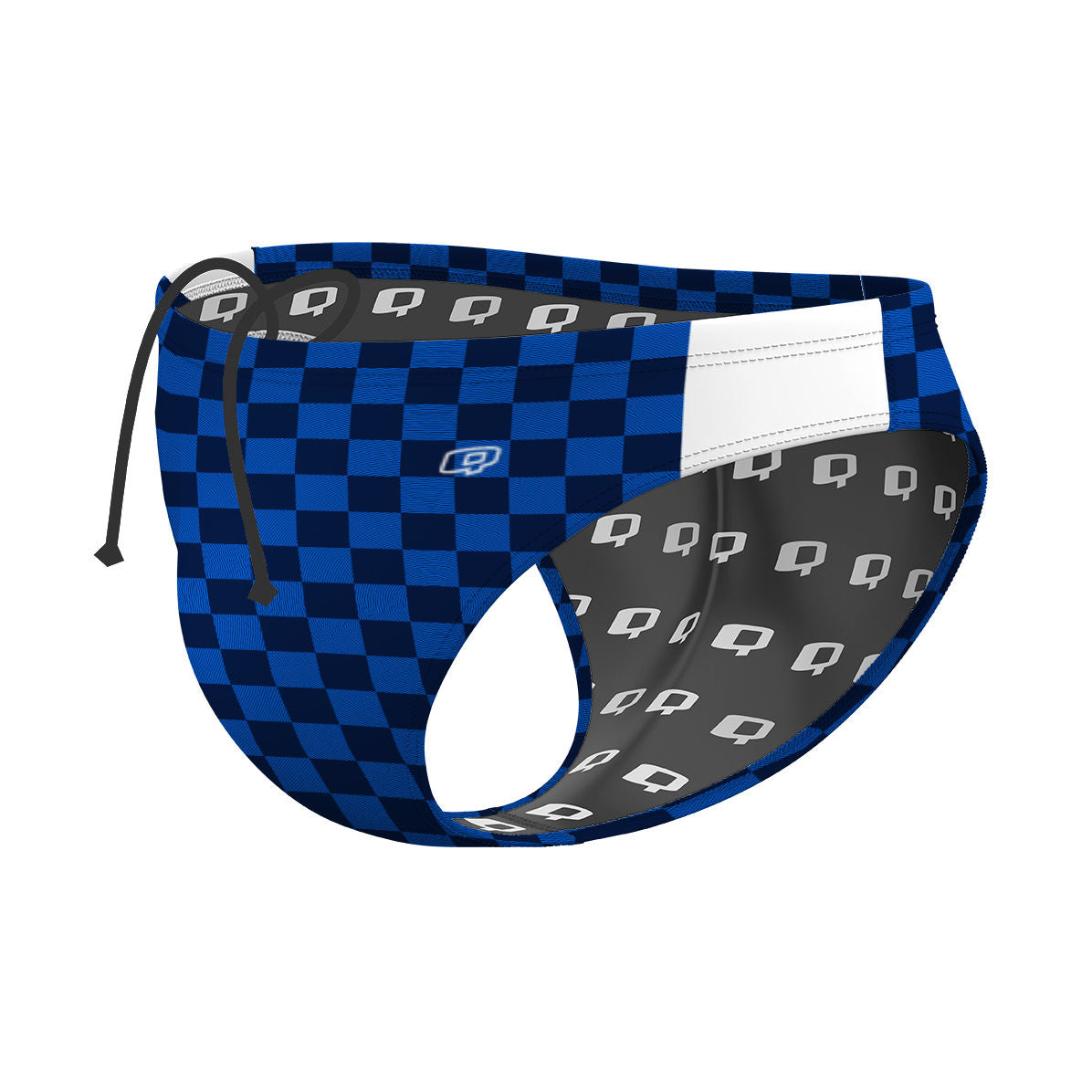 Blue Checkered - Waterpolo Brief Swimsuit